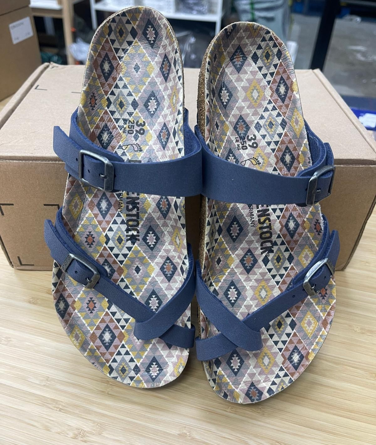 Birkenstock Mayari Vegan Ethno Navy Birkibuc Sandal, Size, EU39-US W8-M6