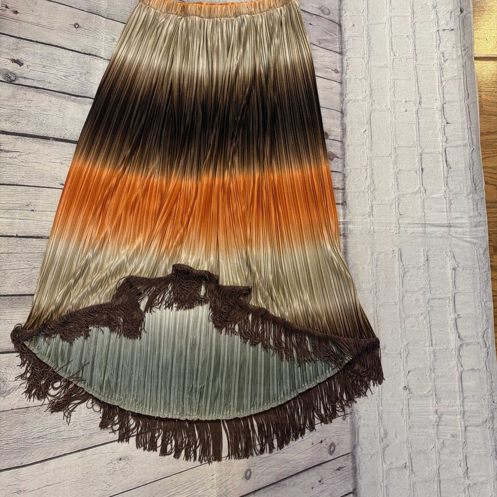 Boston Proper Muse Pleated High Low Skirt With Tassels Women’s Size Small