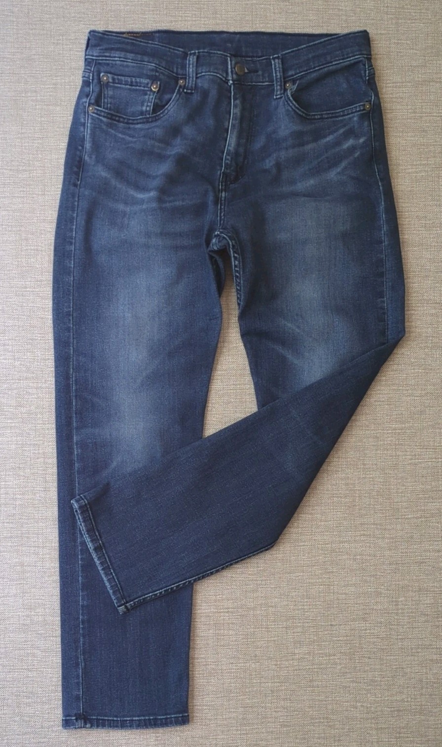 RARE Blank Red Tab Levis 502 Regular Taper Jeans Mens 32×28 R Dark Wash 2021