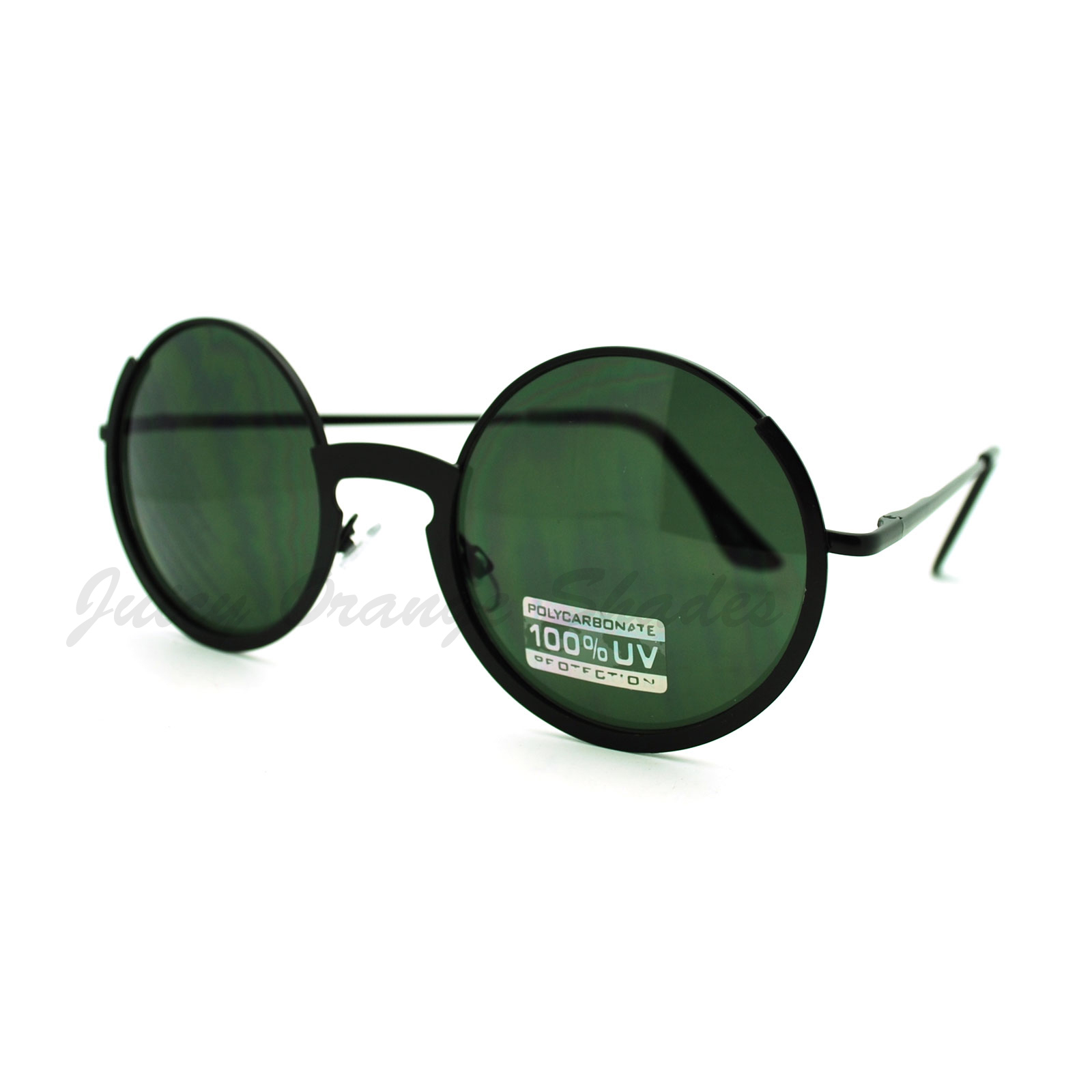 Open Top Half Circle Round Sunglasses Metal Frame Spring Hinge