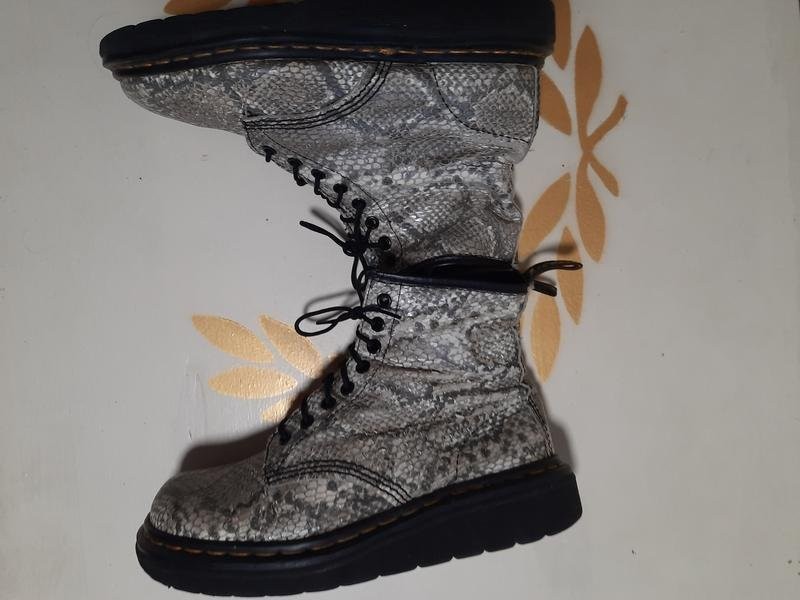 Women Dr. Martens Boots Grey Python Leather 40