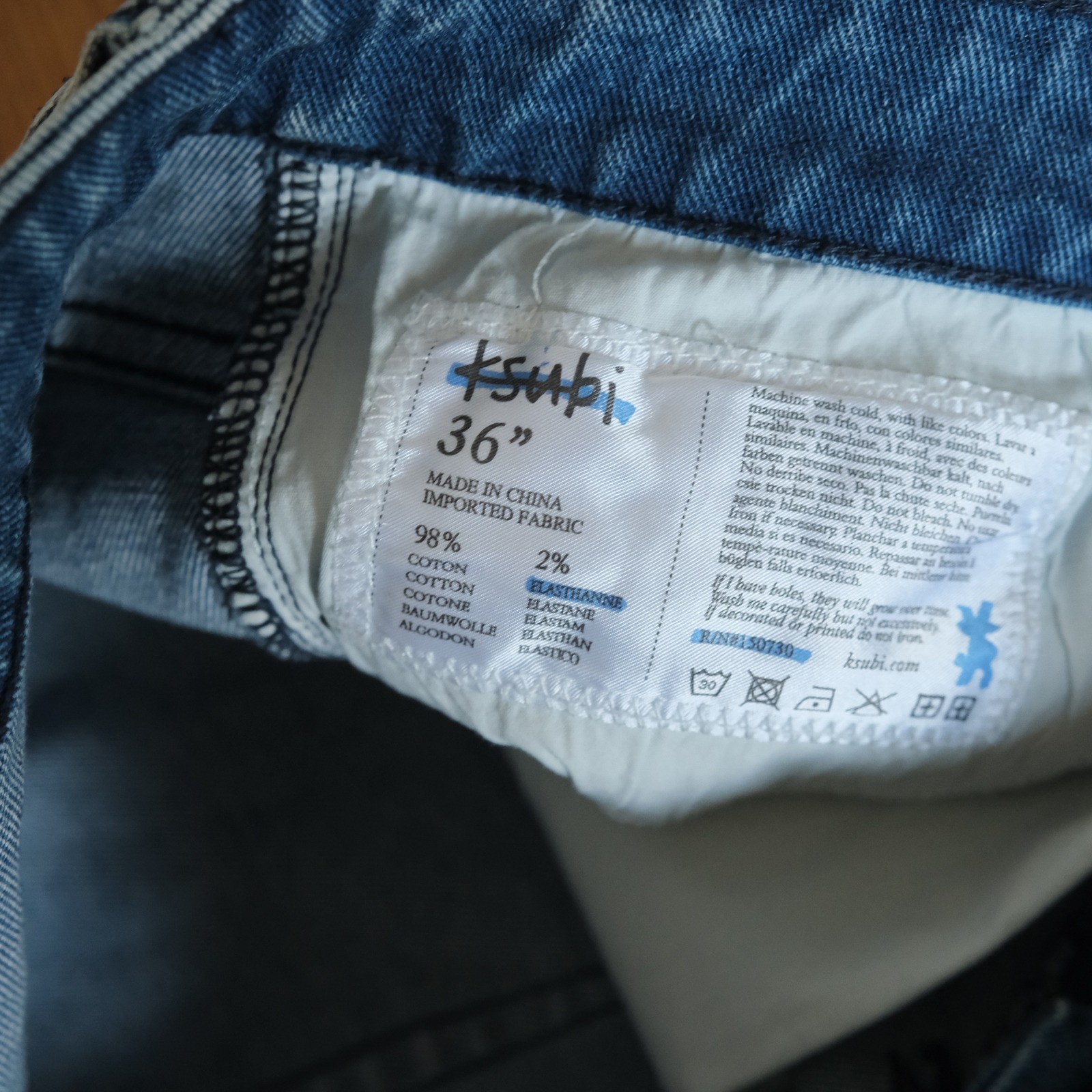 Ksubi Van Winkle Jeans Mens Light Blue Distressed Trashed Dreams 36 Slim