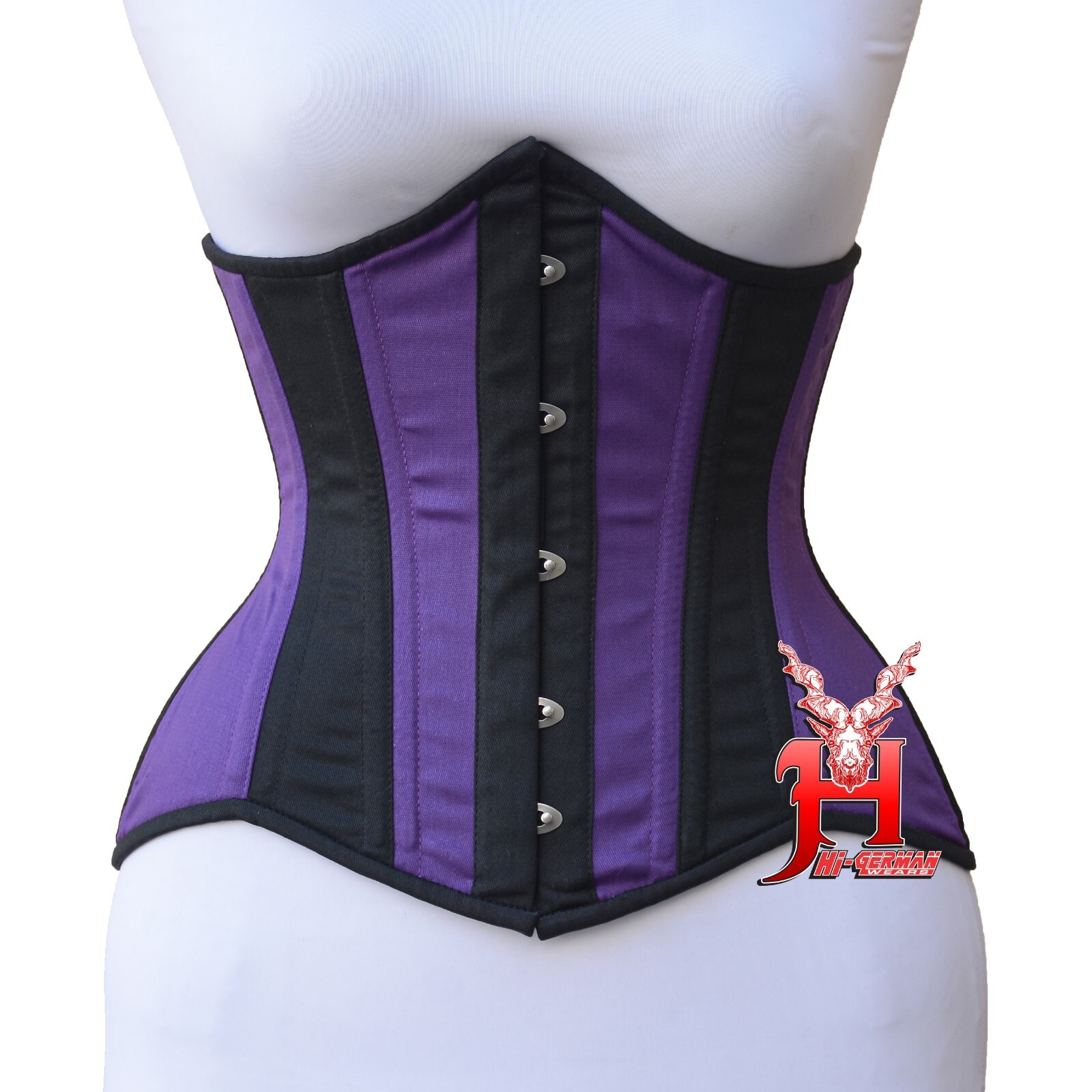 Unterbrustkorsett Schwarz Baumwolle Corsage Black Cotton Underbust Corset