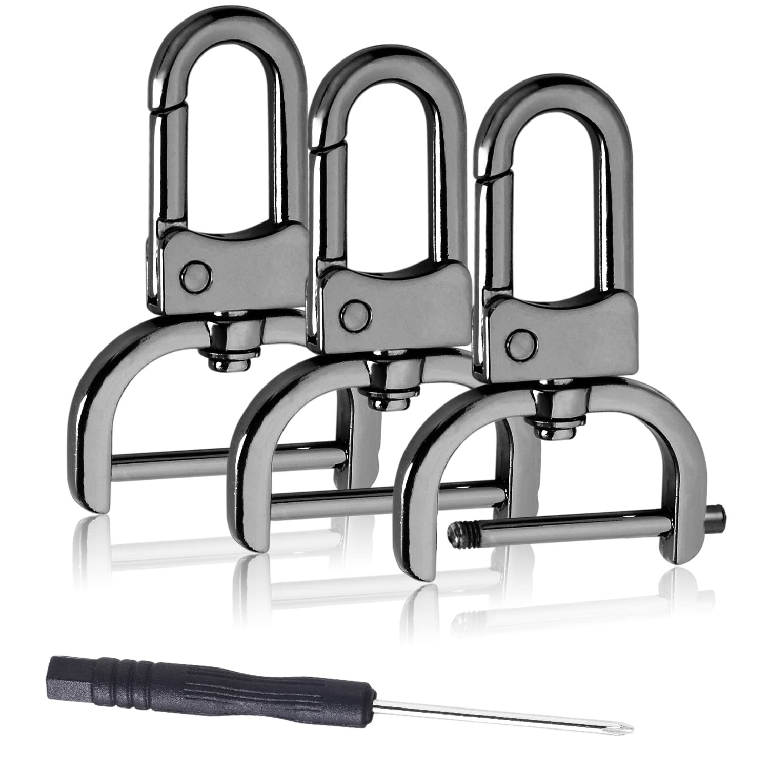 6 Pack 1 Inch Detachable Snap Hook Swivel Clasp, Metal Lobster Claw Clips Cla…