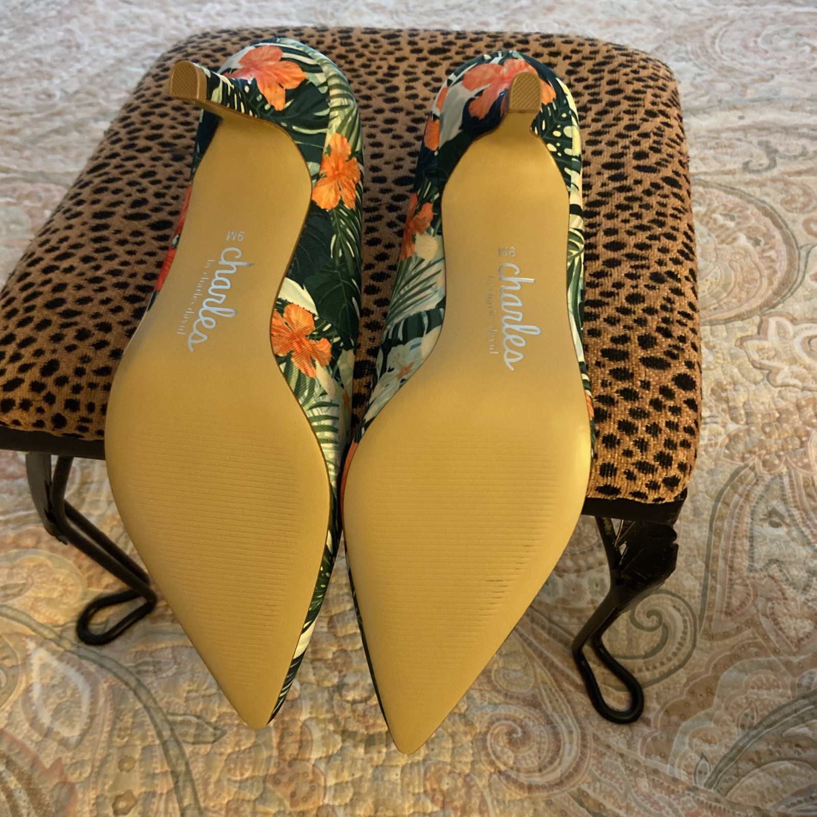Charles by Charles David Tropical Hibiscus Print Stiletto Heels Women’s Size 9