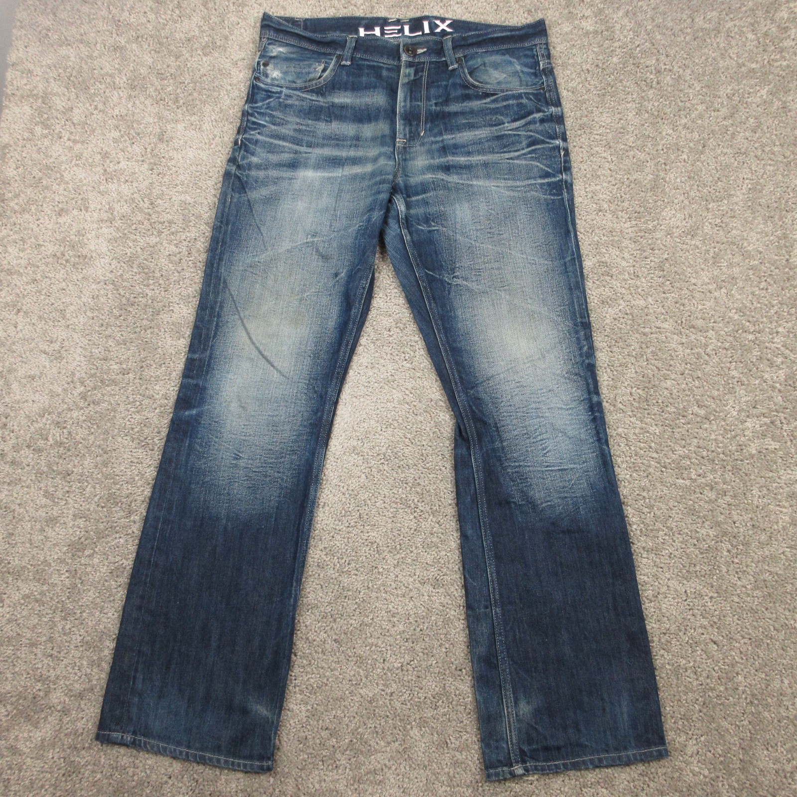 Helix Jeans Mens 32×32 Blue Slim Boot Grunge Skater Y2K Metal Faded Denim Pants