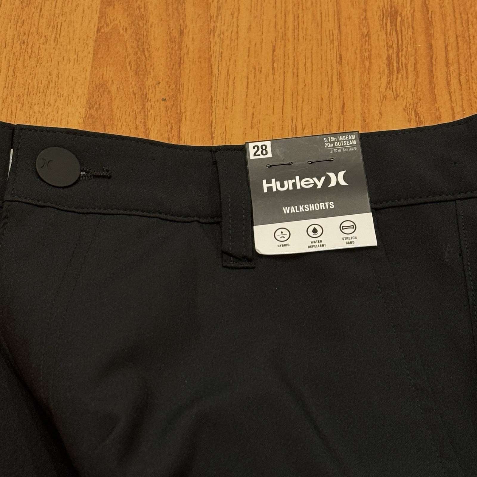 Hurley All Terrain Hybrid Walk Short Black Sz 28 9.75 IN Inseam 20 IN Outseam