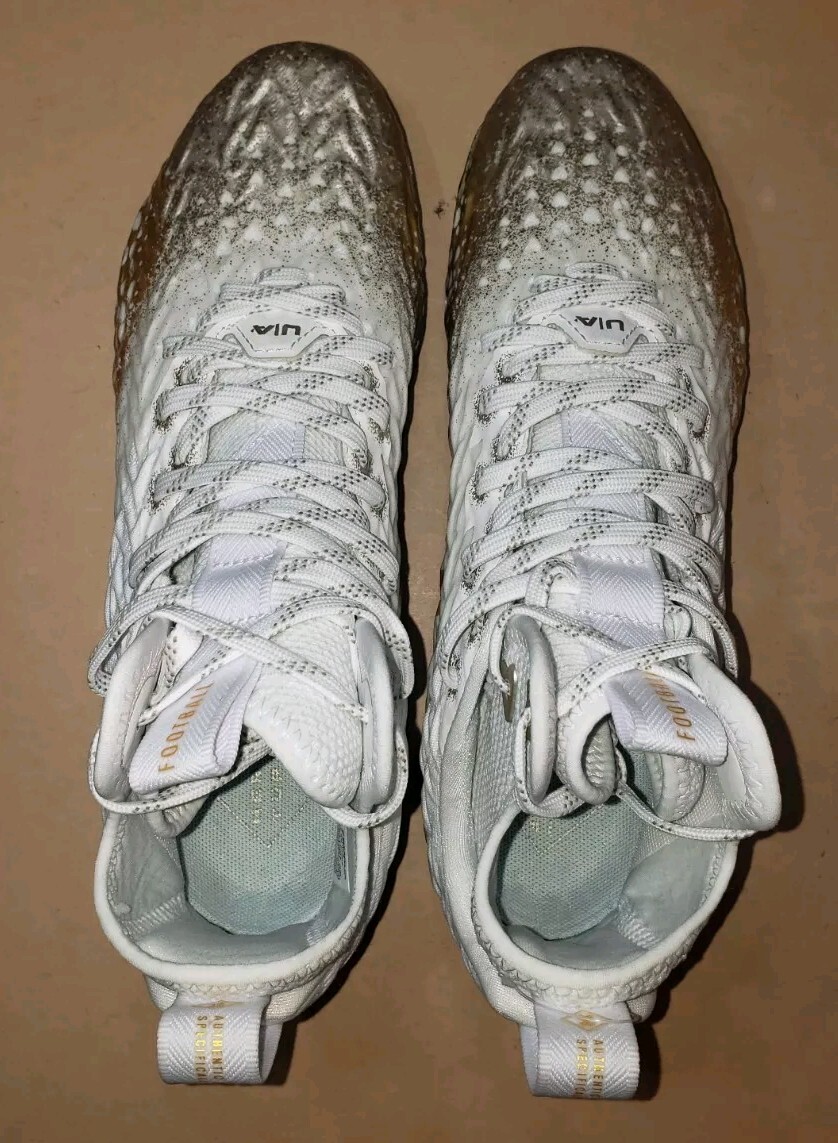 UNDER ARMOUR SPOTLIGHT CLONE MC LACROSSE FOOTBALL WHITE/GOLD WOMEN’S Sizes