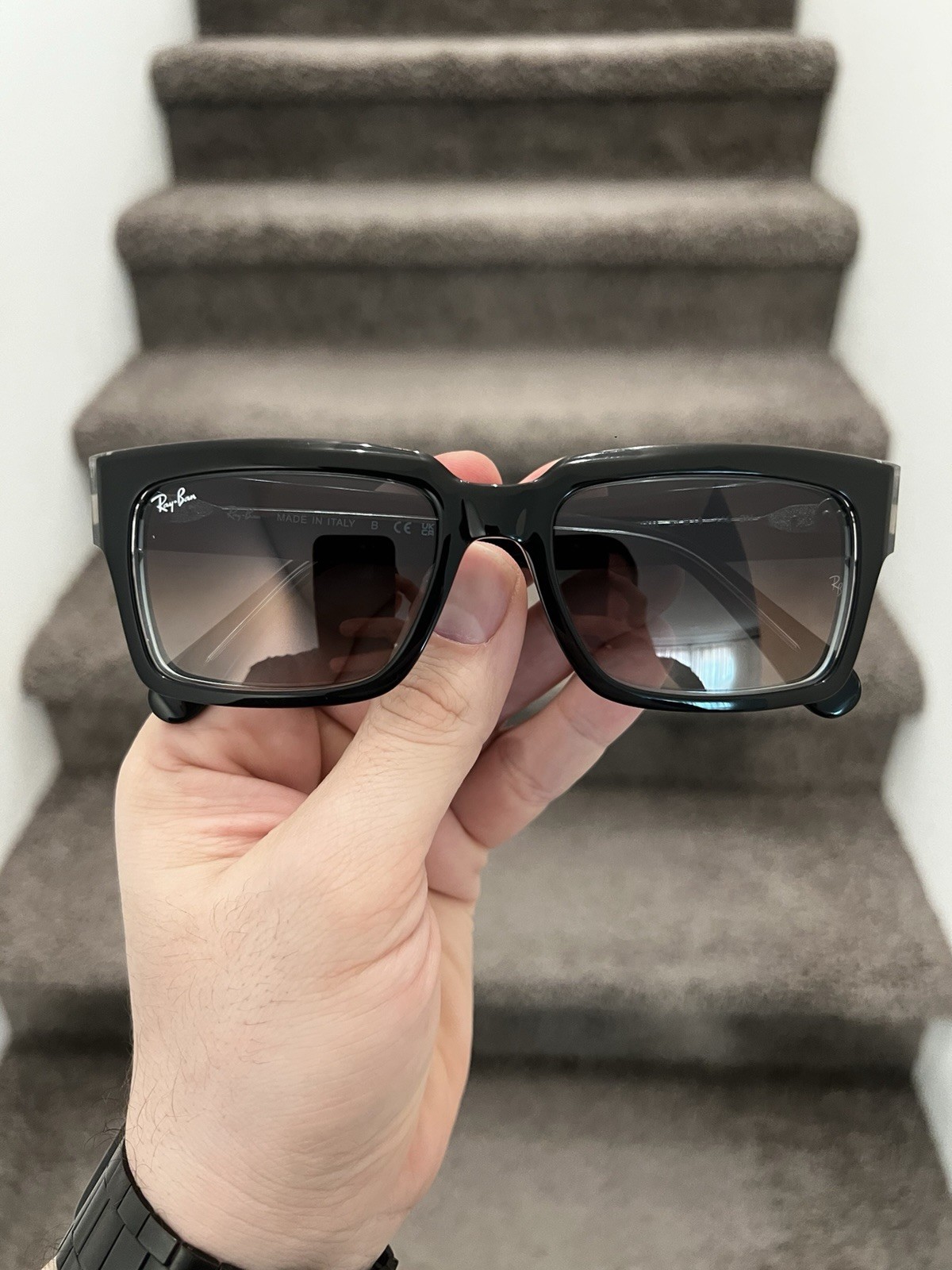 NEW Ray-Ban RB2191 Unisex Inverness Sunglasses Black/Transparent Blue Gradient