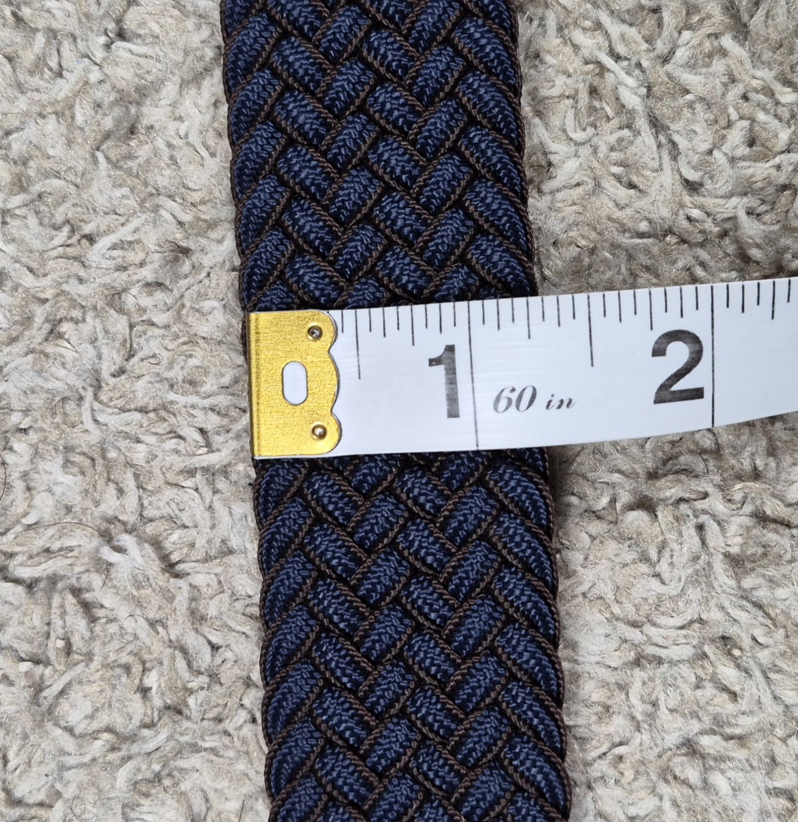 Tommy Bahama Stretch Braided Woven Belt Leather Tips Mens L/XL 50″ Full Length
