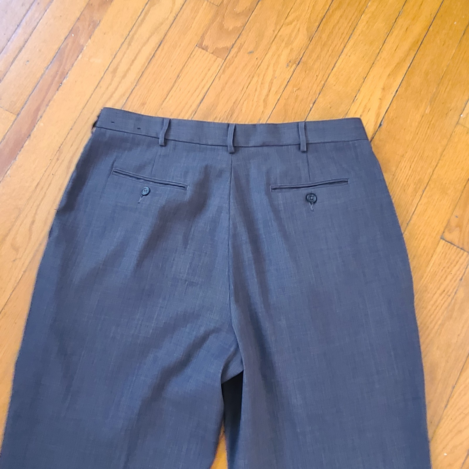 VTG Pleated Perry Ellis Portfolio Men’s 36×32 Polyester Blend Gray Dress Pants