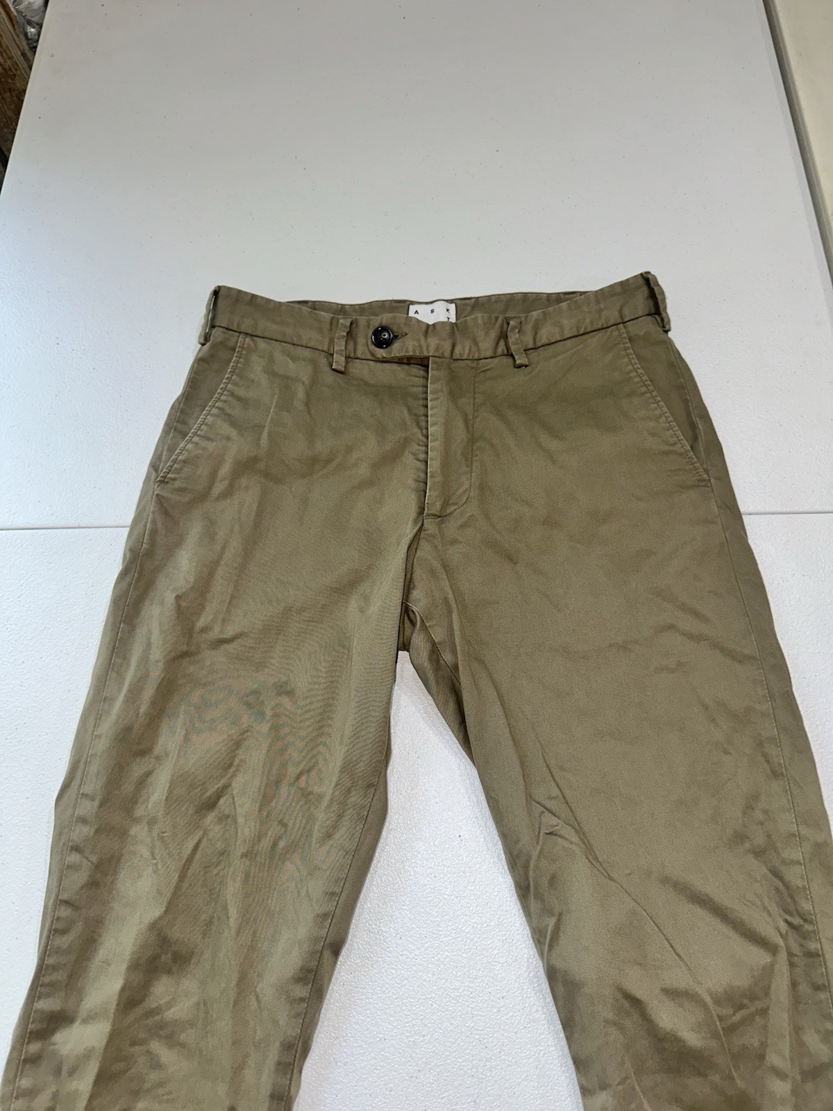 Asket The Chino Pants Men’s 28X30 Act 28X29 Slim Fit Tan Cotton Stretch Portugal