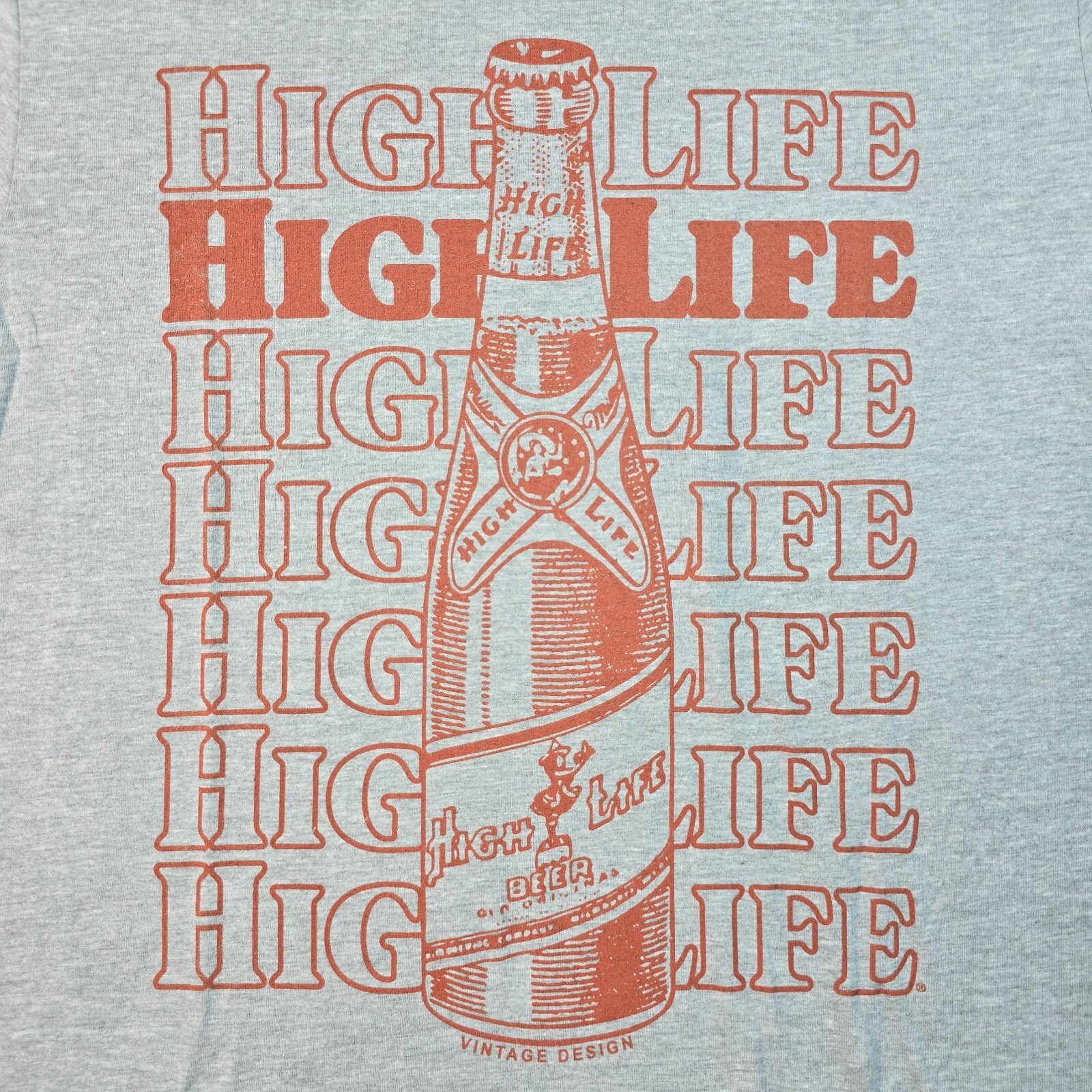Miller High Life Beer Shirt Mens Medium Gray Brew Distressed Retro Draft NWT C