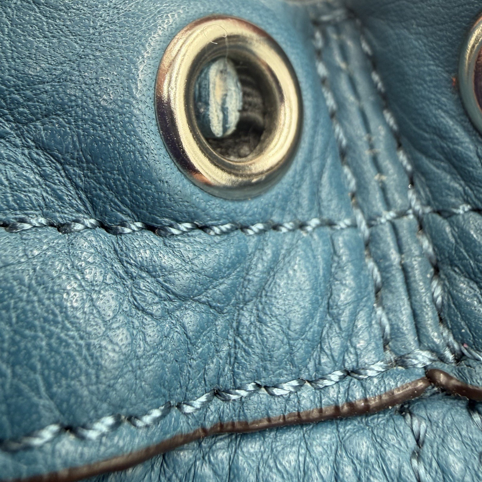 B Makowsky Teal Blue Pebbled Leather Hobo Shoulder Bag Large Silver Hardware