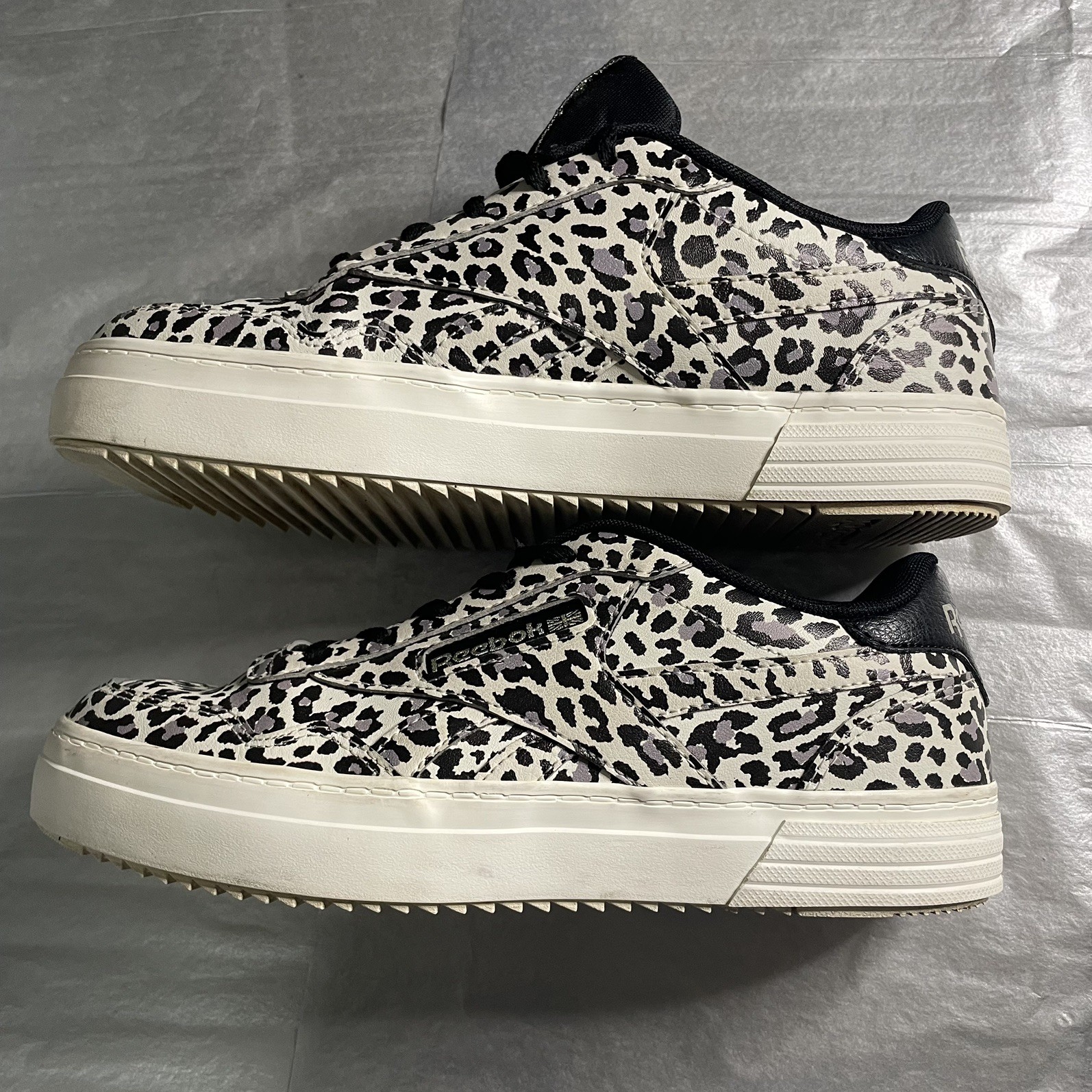 Reebok Classic Club C 85 Women’s Leopard Animal Print Low Top Lace Up Sneakers