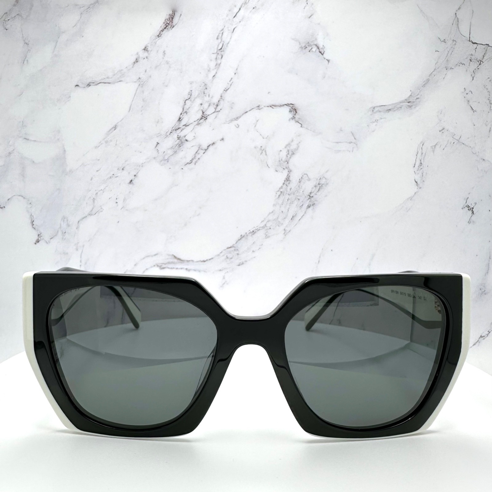 PRADA Sunglasses PR15WS 09Q5S0 Black White Symbole Gold Women’s New