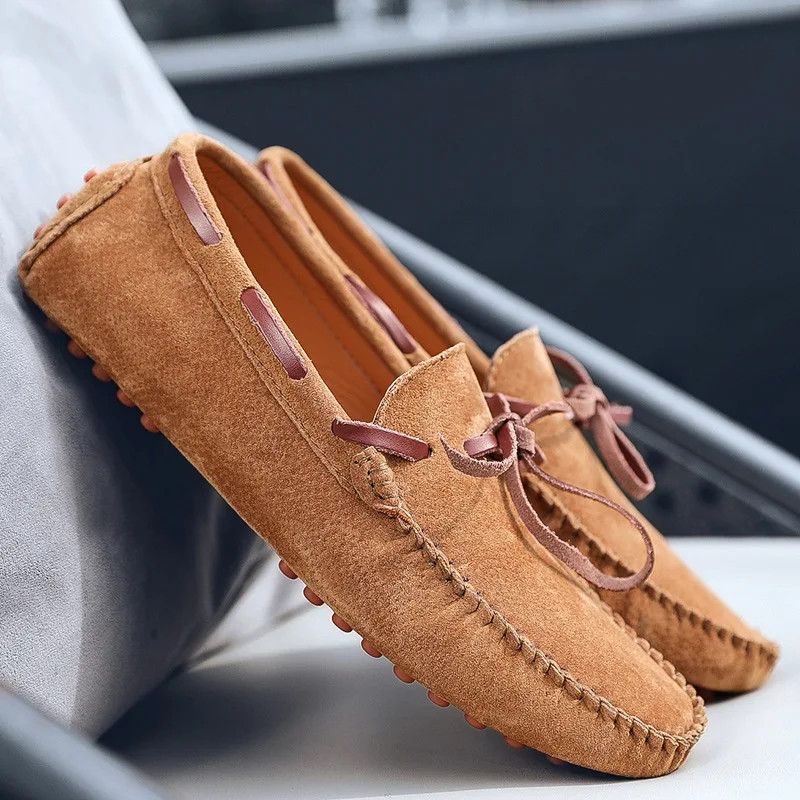 Men’s Casual Shoes Breathable Suede Loafers Moccasins Slip on Driving Flats