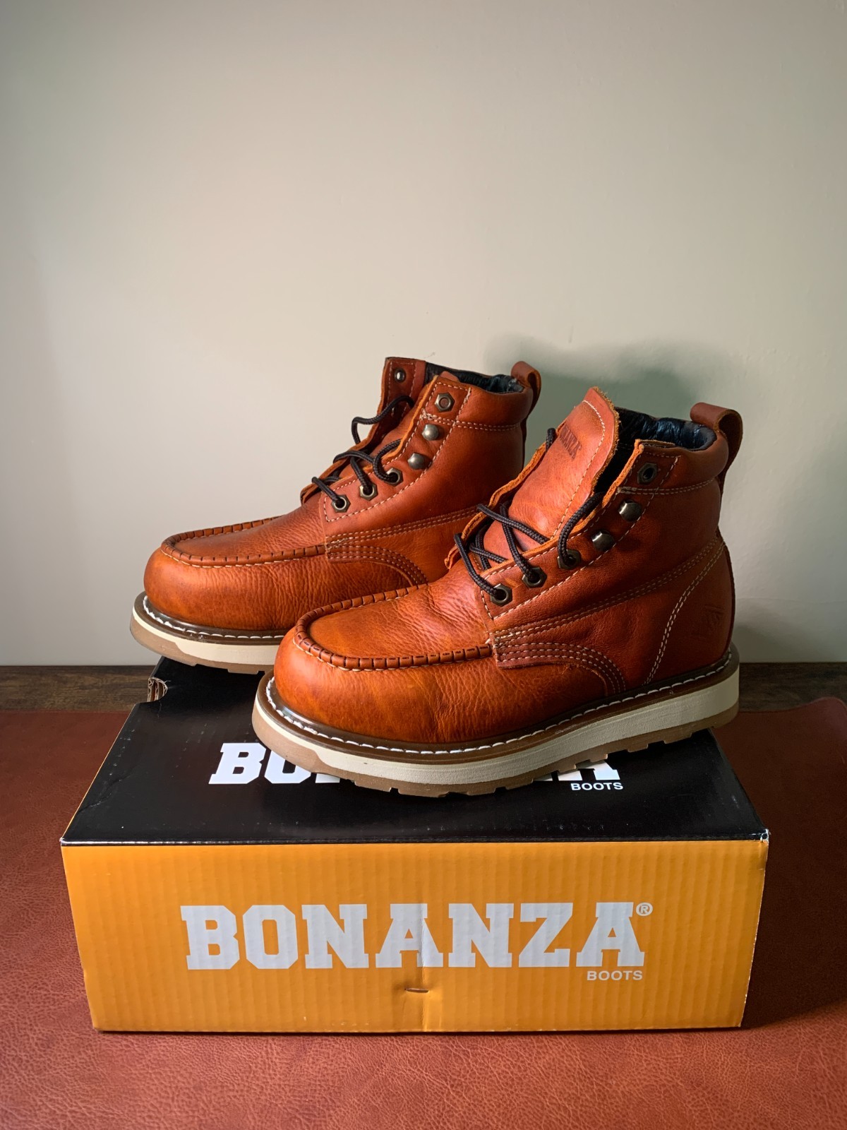 Bonanza Frontier Dual 6″ Moc Toe Goodyear Welted Boots US 7.5