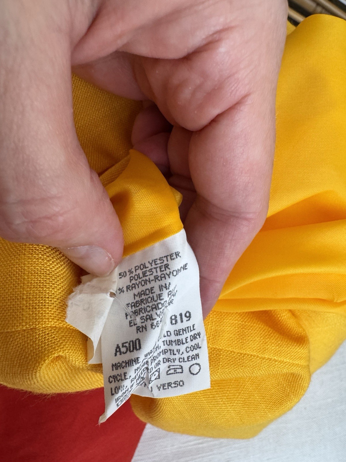 VTG Yellow Poly Rayon Bermuda Short Suit Set Marigold Officecore Blazer Set 10