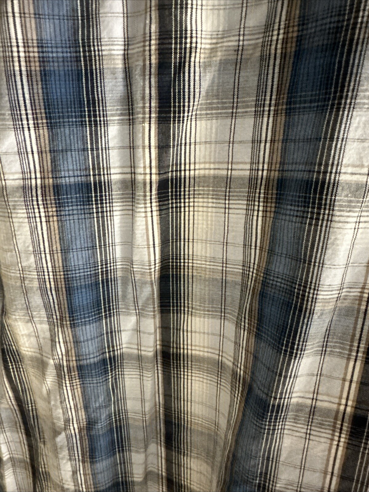 Supply Company USA Pearl Snap Western Shirt Mens Large Long Sleeve Blue Striped