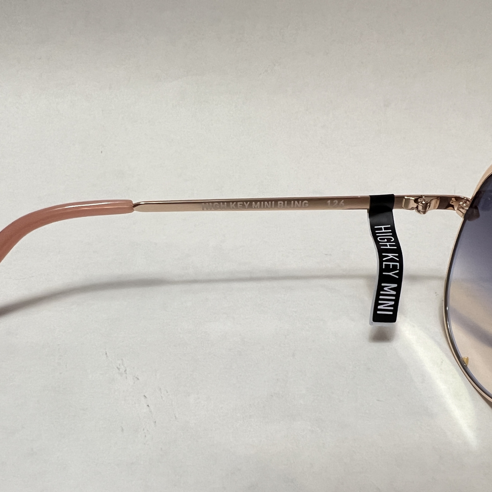 Quay Australia High Key Mini Bling Aviator Sunglasses Rose Copper Fade