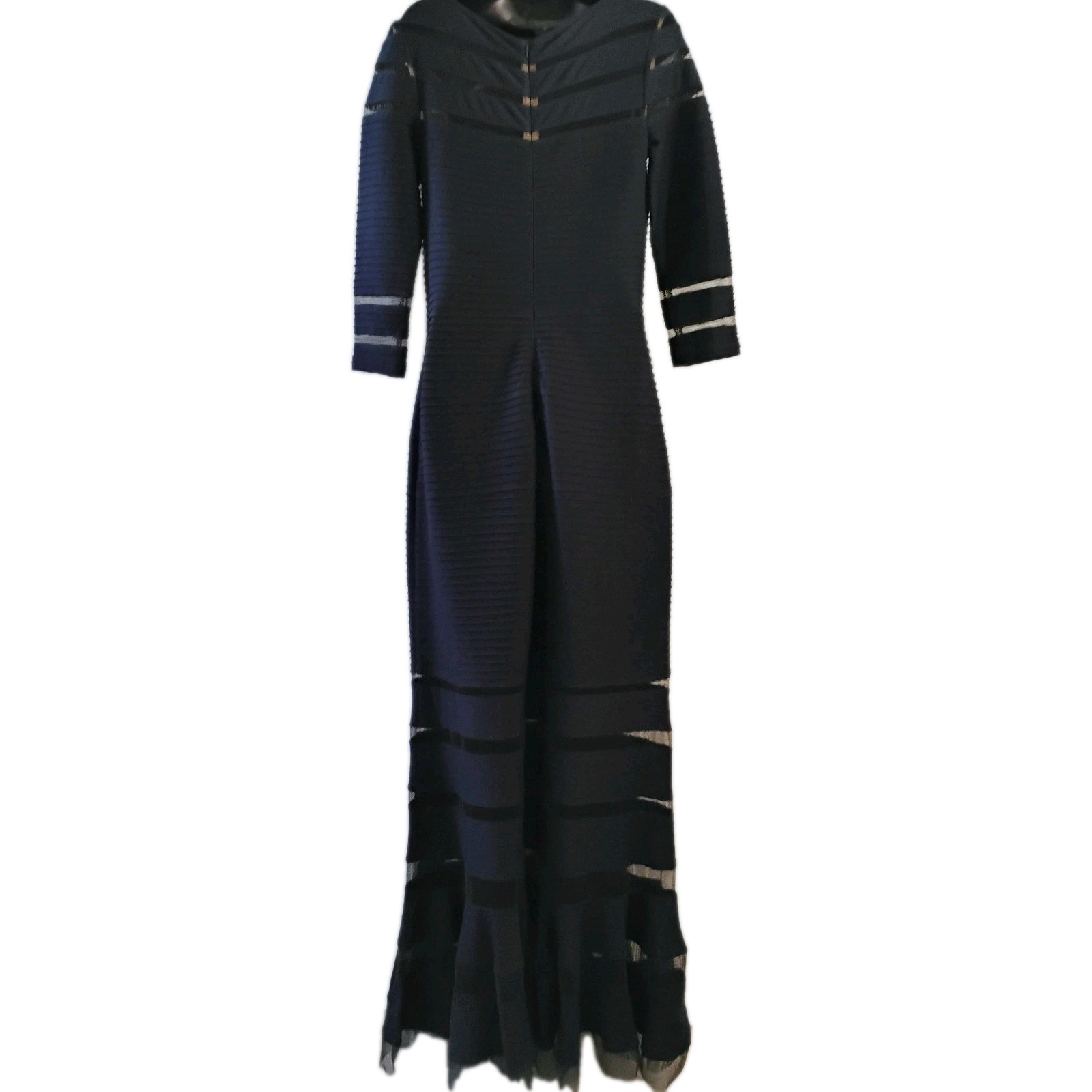 Tadashi Shoji Navy Sheath Full Length Dress Gown Size Medium
