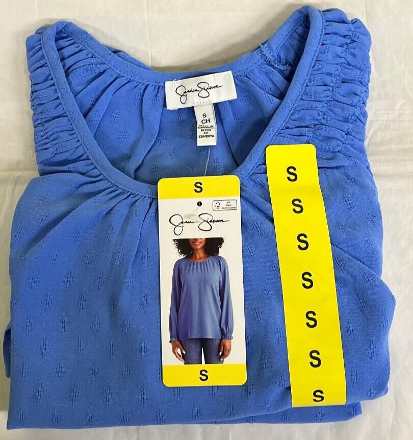 NEW Jessica Simpson Shirt Womens Small BLUE Pullover (143)