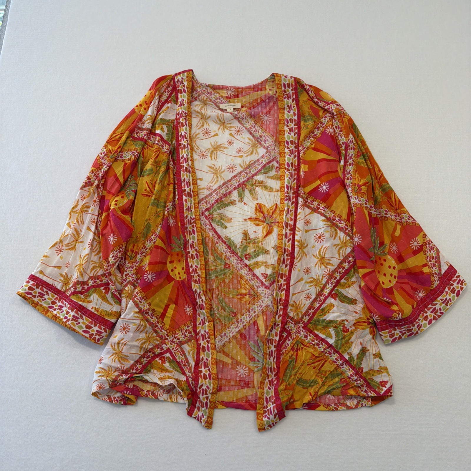 Haute Hippie Women’s Pineapple Print Tie Front Blouse Medium Preowned