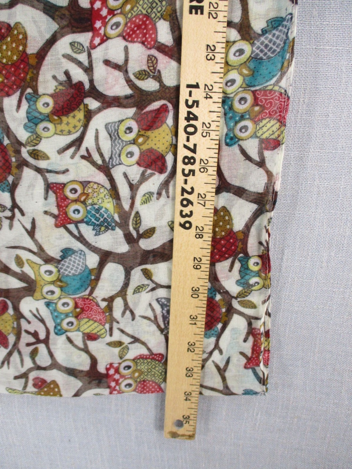 Vivian & Vincent Colorful Owl Pattern Infinity Scarf 35×20 Inches 100% Viscose S