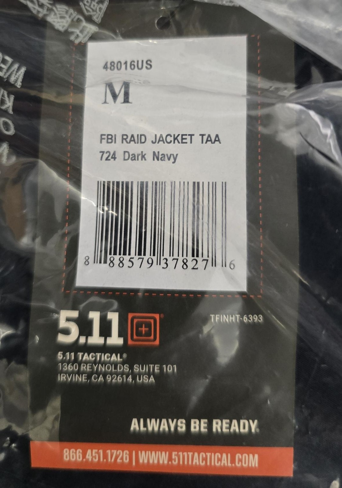 5.11 Tactical Men’s Response Lightweight Jacket, Dark Navy, M, Style 48016