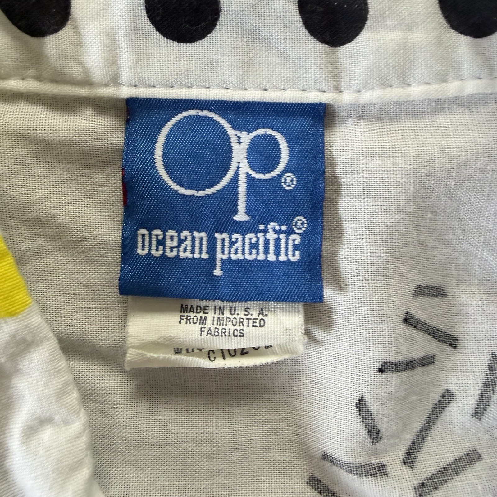 NOS Vtg 80s Ocean Pacific OP Button Up Short Sleeve Shirt Sample Sz M Surf Skate