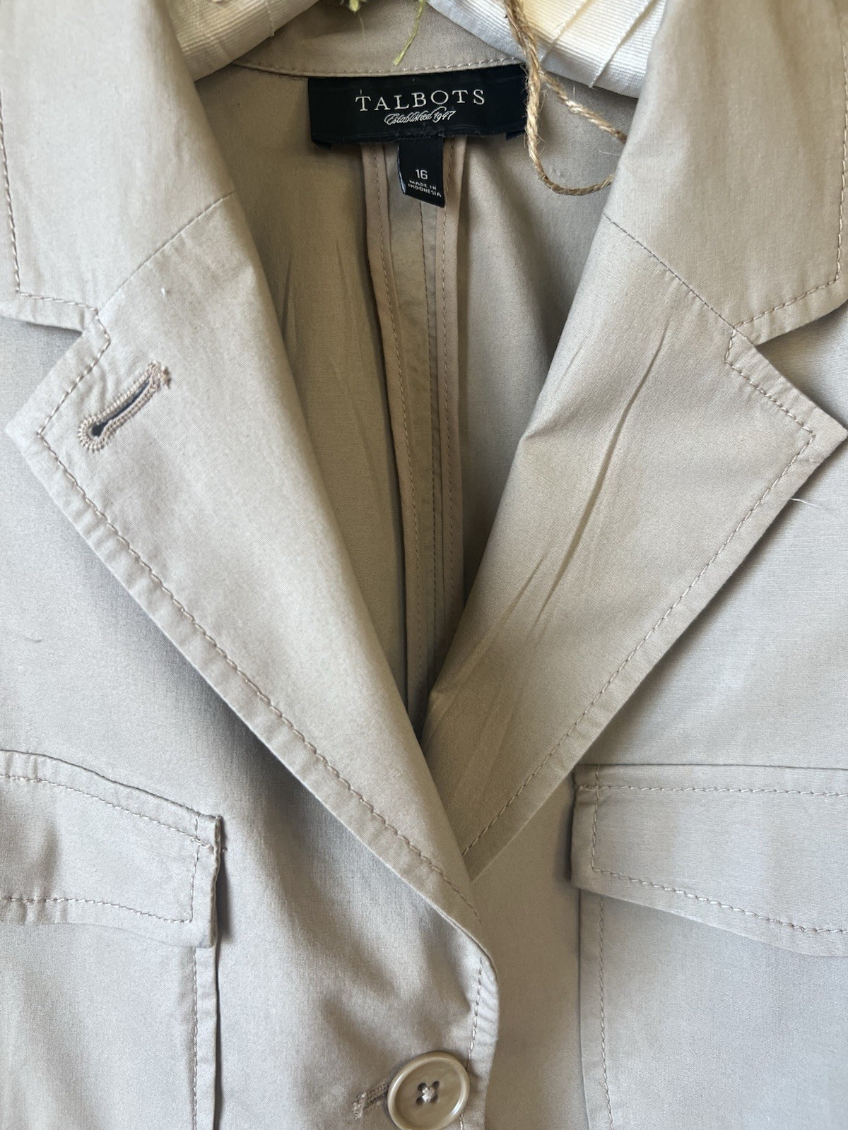 Talbots safari jacket womens size 16 in tan