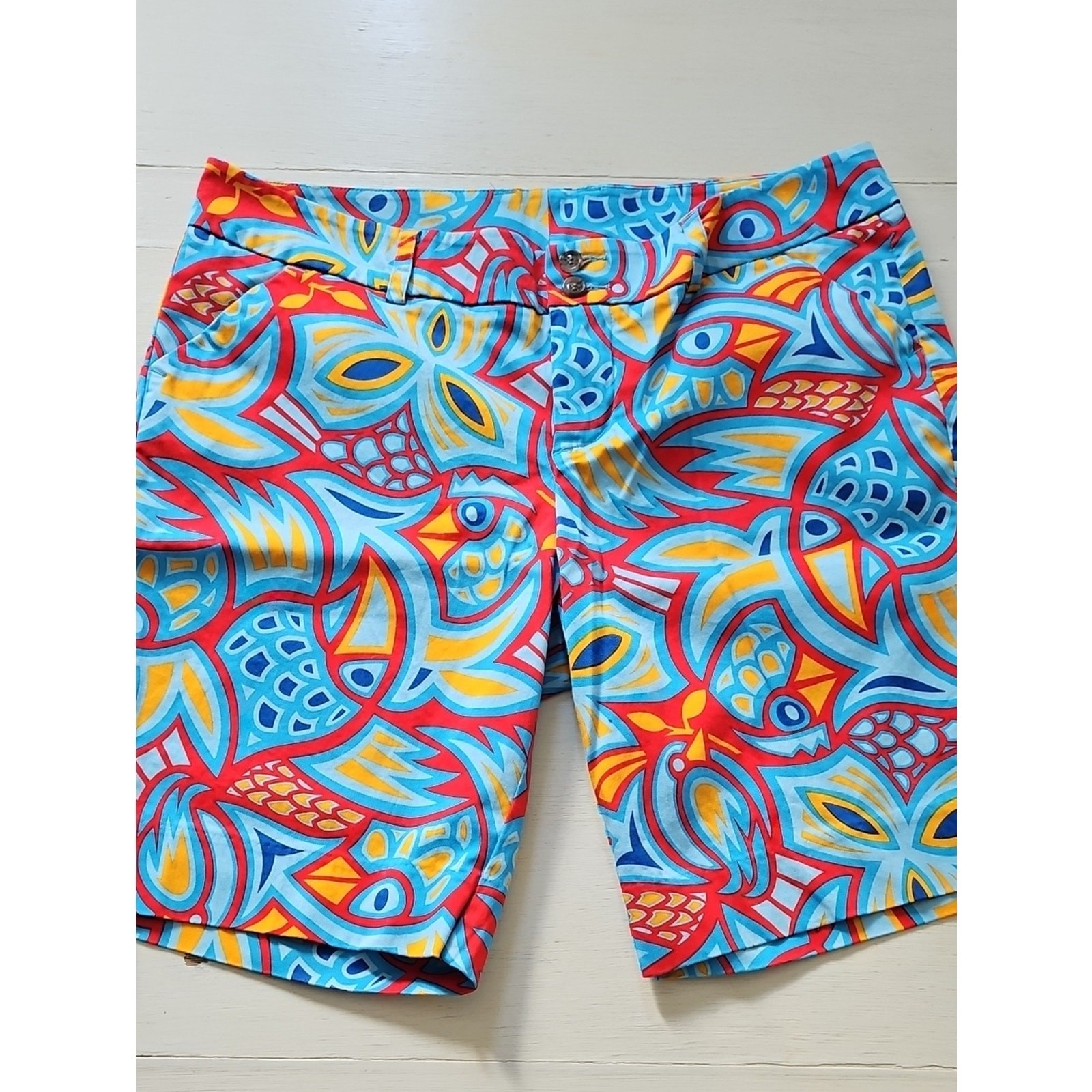 LOUDMOUTH ladies Golf Bermuda shorts sz 14 Colorful
