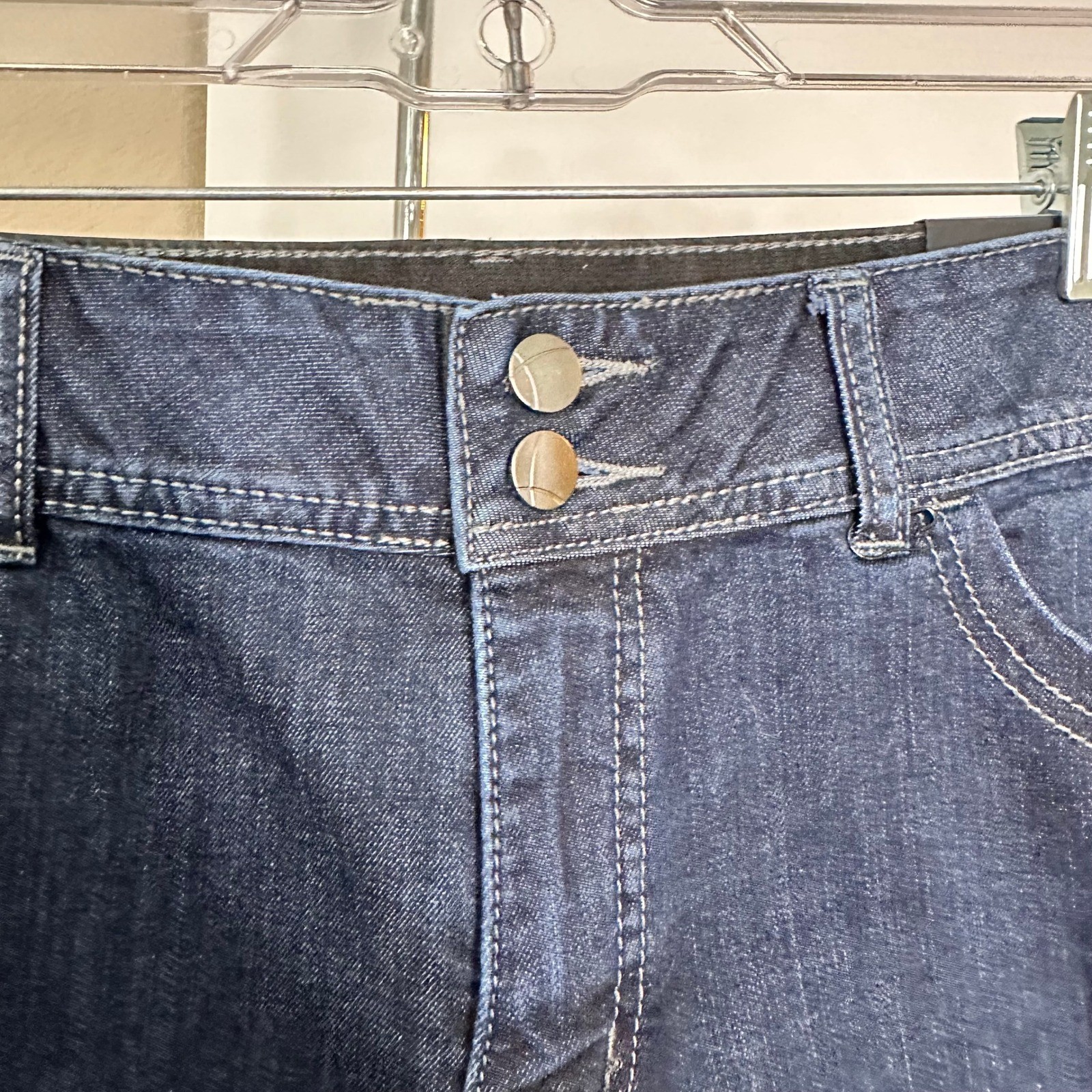 Lane Bryant Womens Bermuda Shorts Dark Wash Tighter Tummy Technology Size 16 NEW