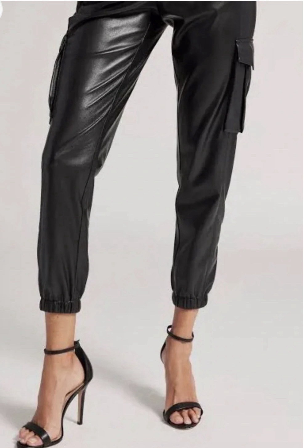 Generation Love Nate Faux Leather Cargo Pant Black Size Small