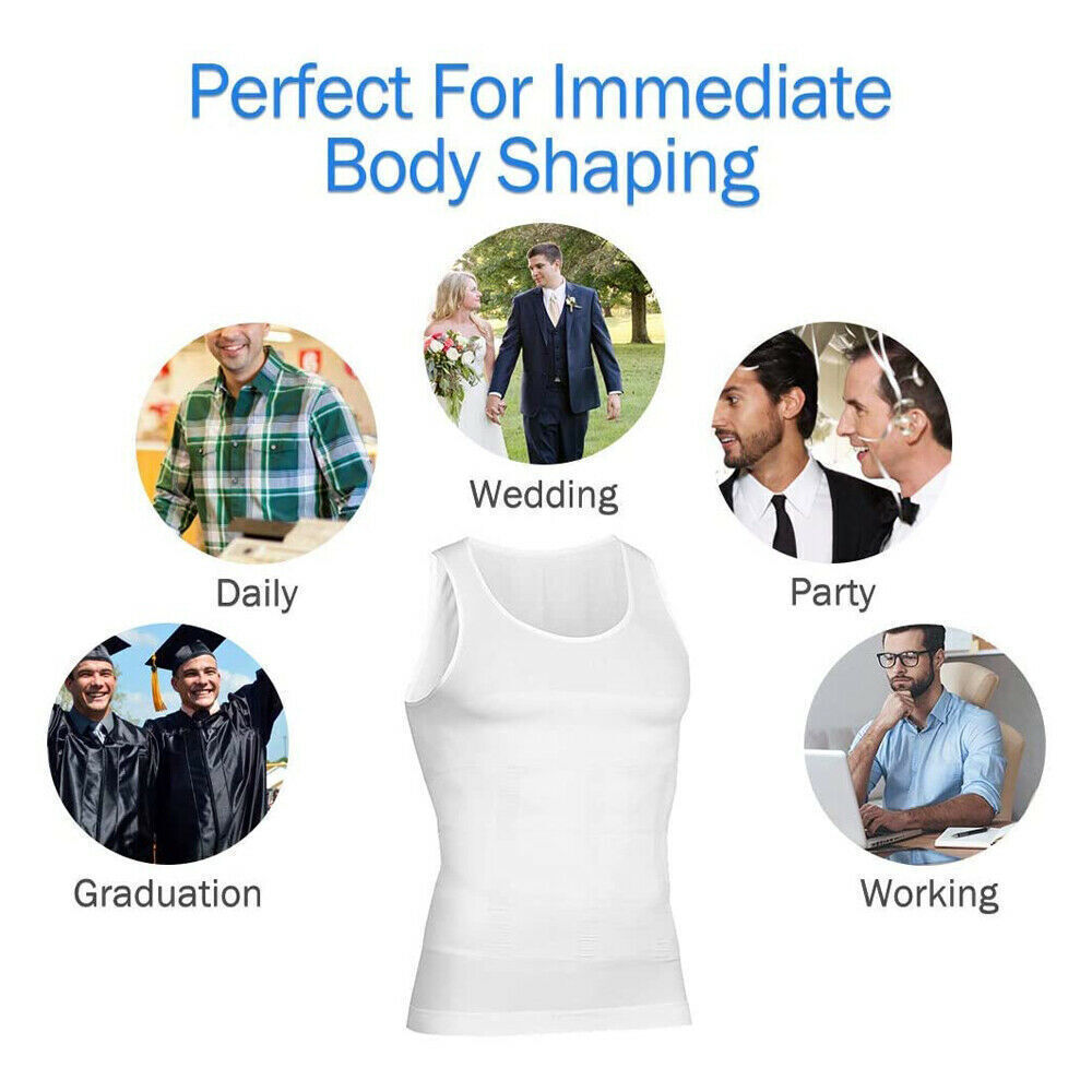 Men Compression Shirt Sleeveless Body Shaper Base Layer Slimming Tank Tops Vests