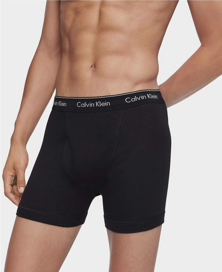 3 Three Pack Men’s Calvin Klein Cotton Boxer Brief Black White Tri New In Box