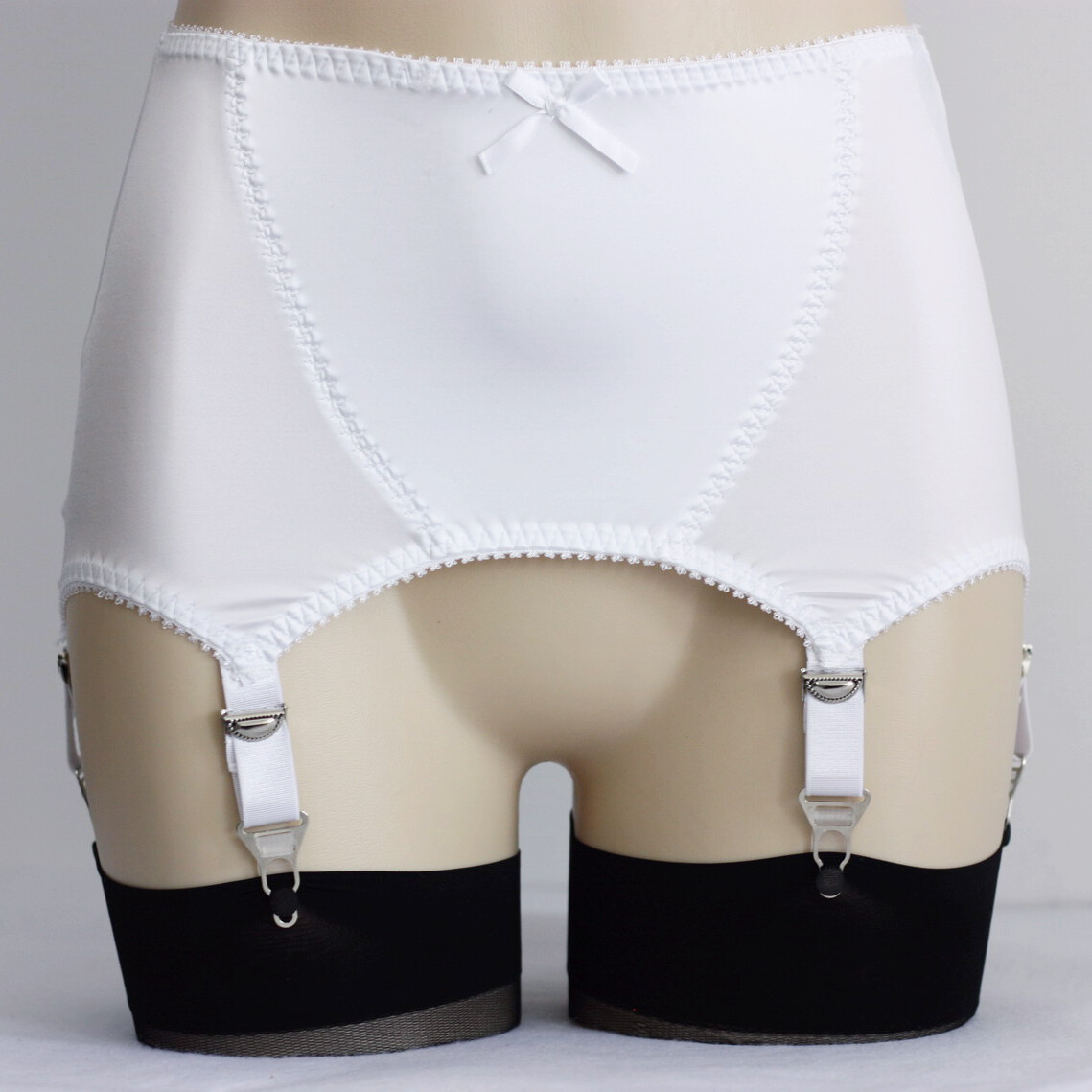 Sexy Wet Look Open Bottom Girdle Firm Shaping Girdle Garter Belt with 6 Straps