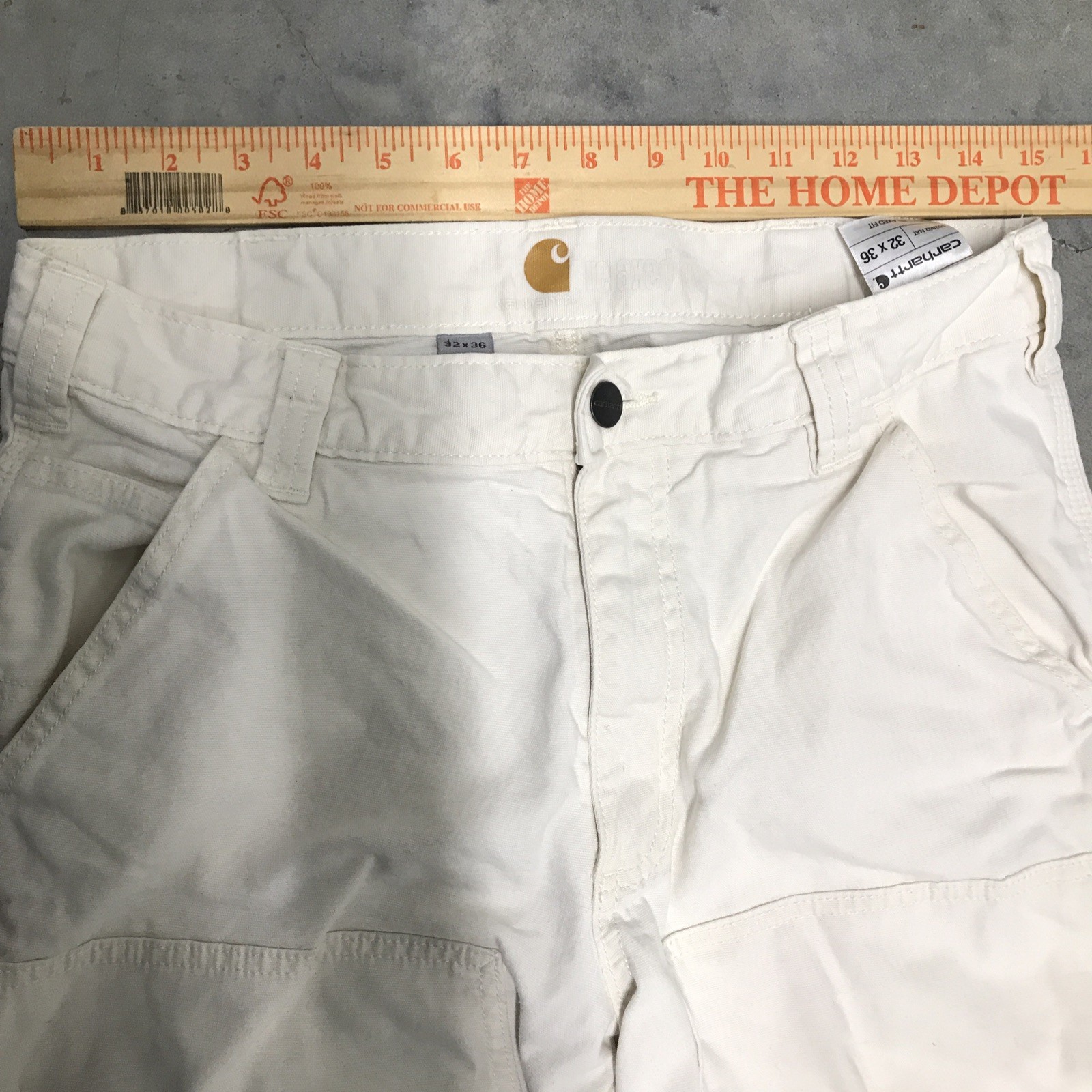 Carhartt Pants Mens 30×33 White Rugged Flex Rigby Double Knee 102802 NAT