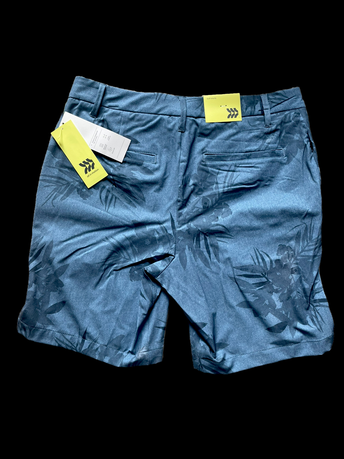 Men’s Athletic Chino Golf Shorts Blue Hawaiian Floral All in Motion Sizes 30-40