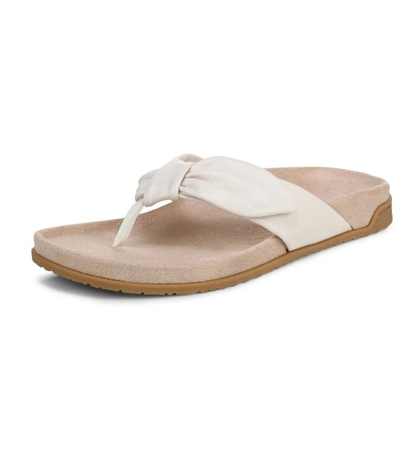 VIONIC Eva Toe Post Sandal, Sea Salt Leather