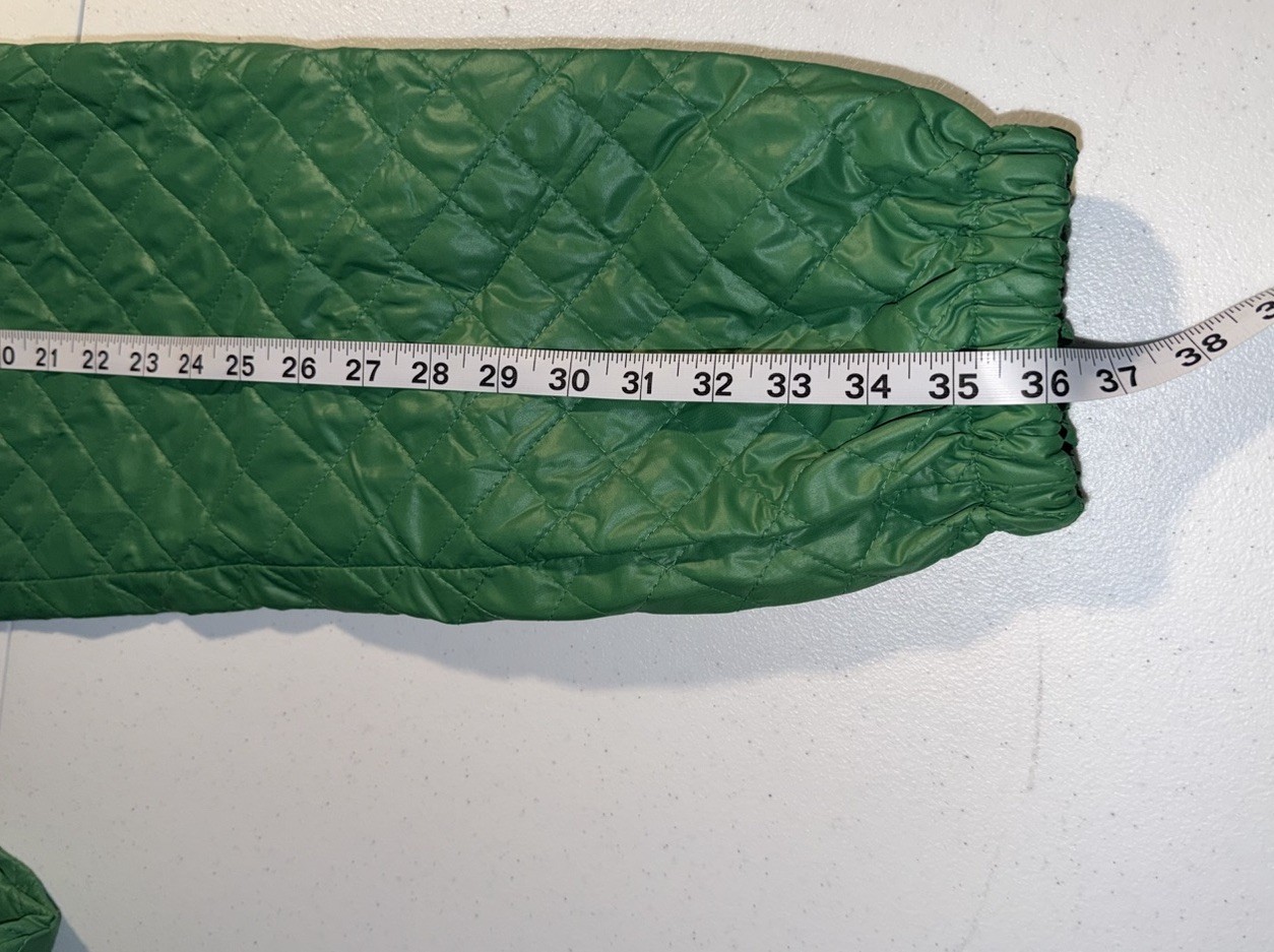 Men’s Green Quilted Jogger Pants Size M Regular Fit 32″ Waist Pockets