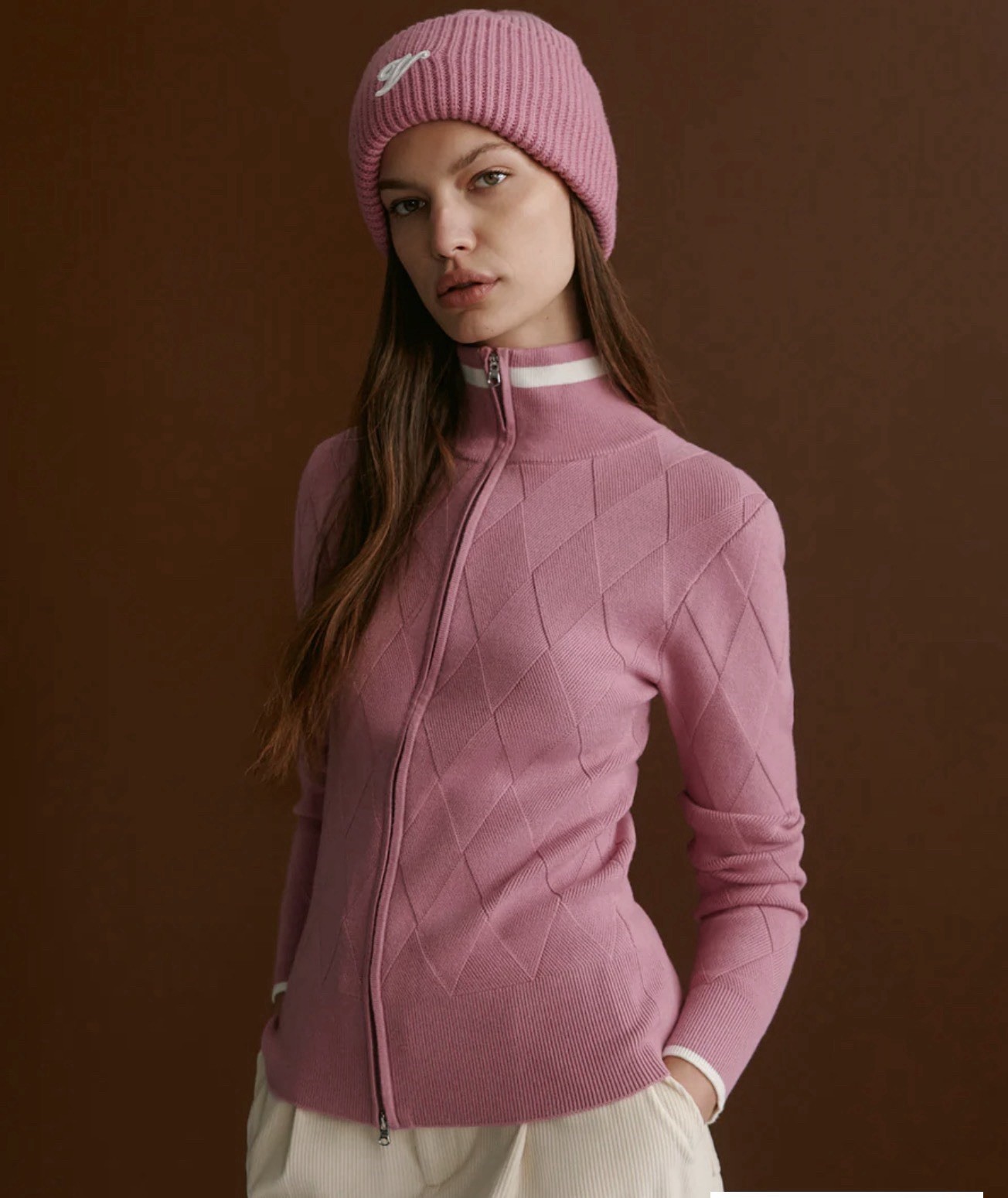 Varley Barthe Zip Through Knit Jacket Size L NWT Mauve Orchid