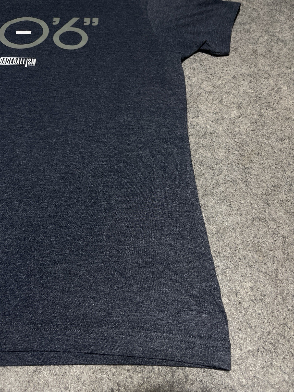 Baseballism mound to home plate Blue Gray 60 foot 6 inches 60’6″ Large Shirt
