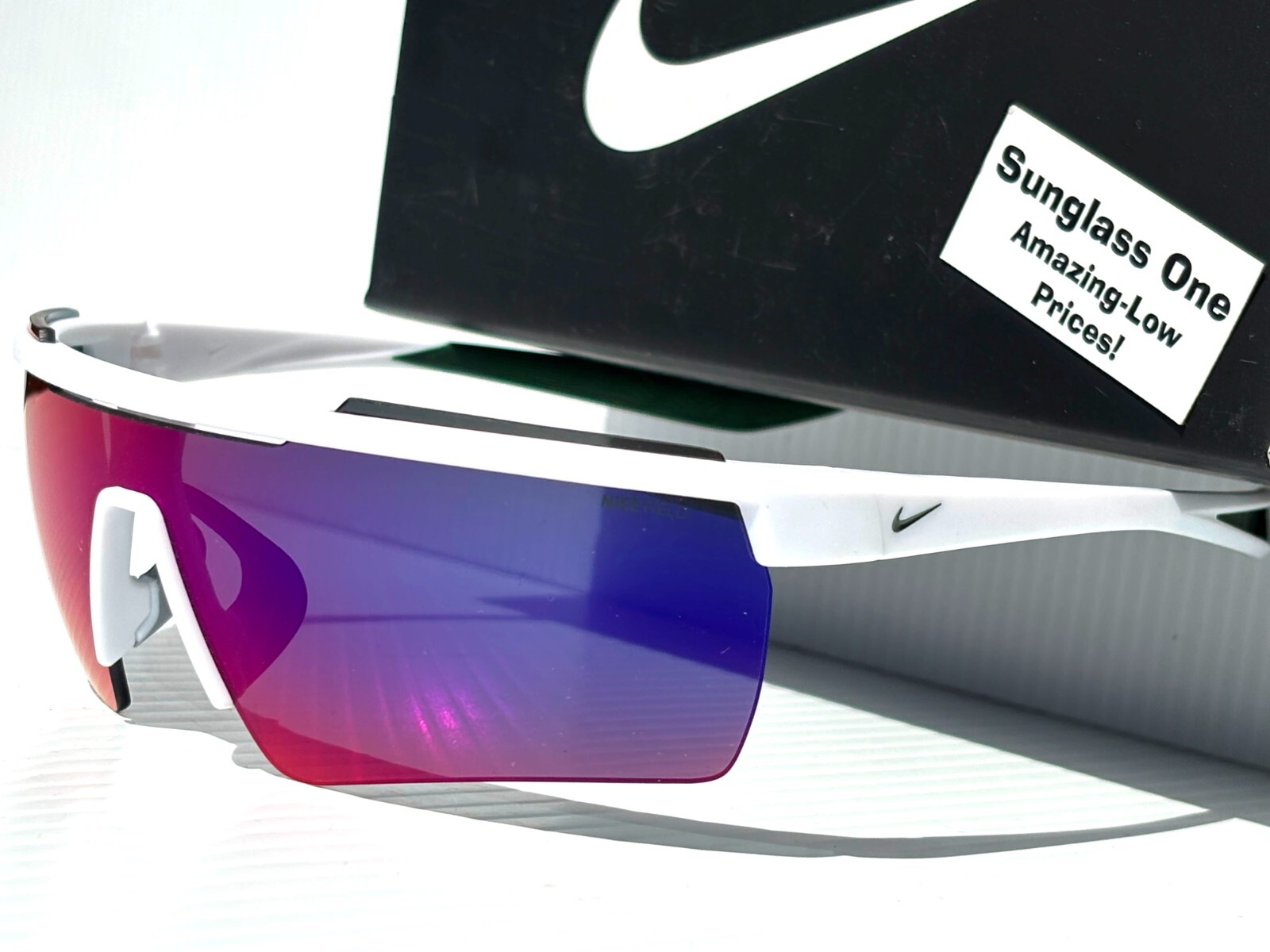 Nike WINDSHIELD ELITE 20 White Gorge Green Frame Field Tint Sunglass CW1167 105