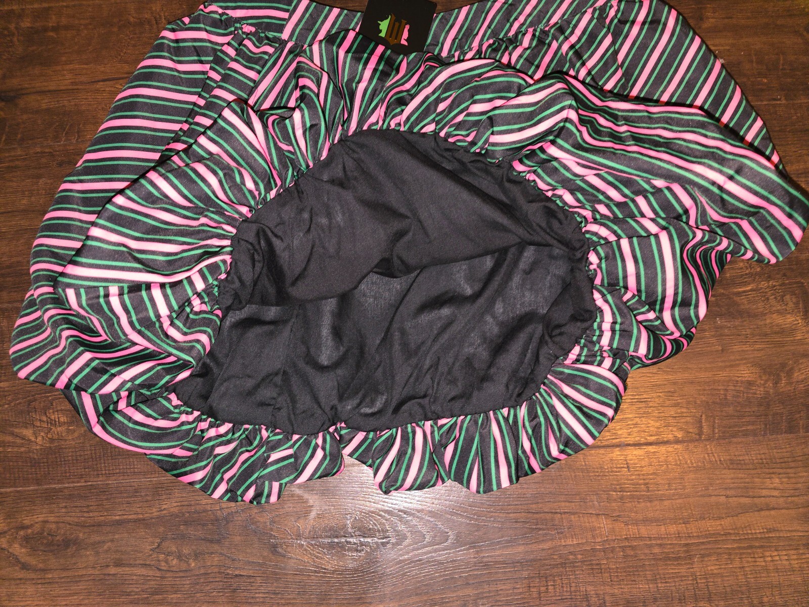 Adult Wicked Movie Striped Bubble Mini Skirt Green pink Size XXS XS S M L XL New