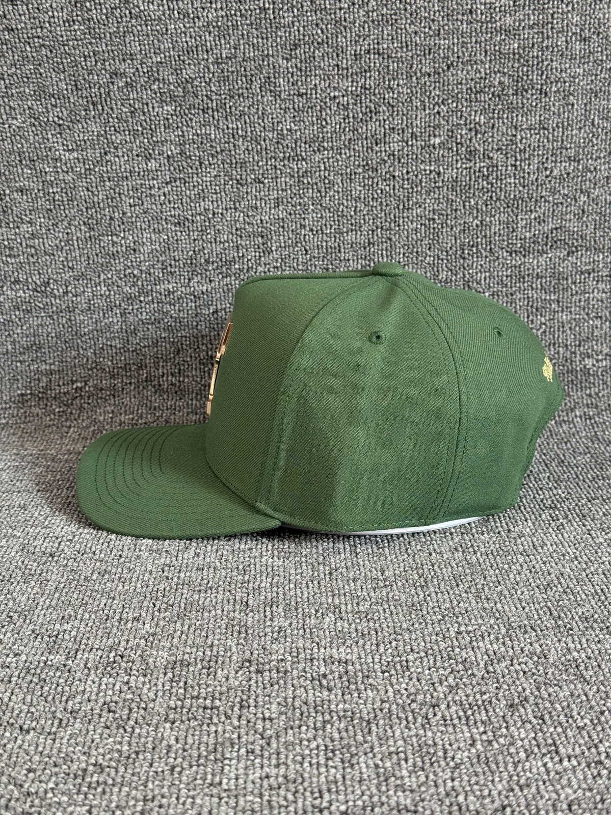 Mitchell & Ness Texas Rangers Snapback Olive Green Flat Brim Hat