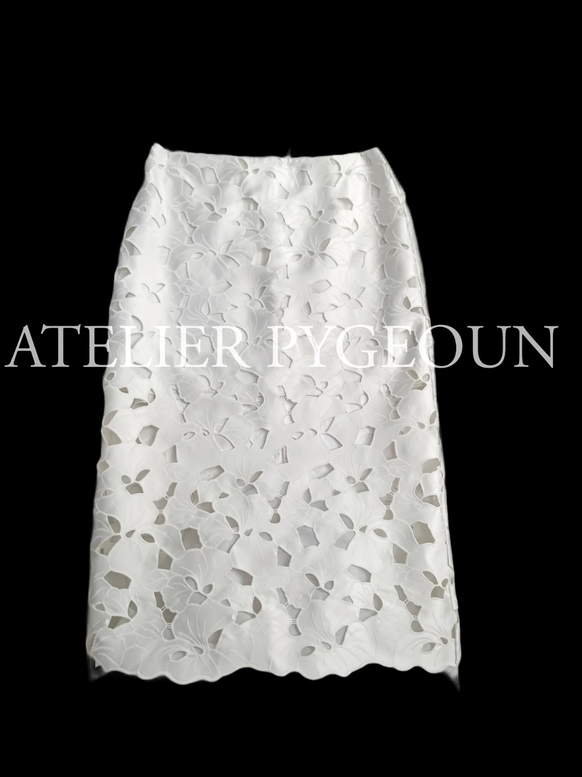 NWT H&M Satin Midi Skirt w/ Eyelet Embroidery White Sz 0 2 4 6 8 10 12 14 16 18