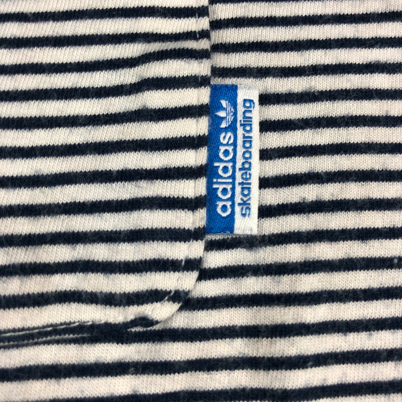 Adidas Shirt Mens Small Skateboarding Striped Blue Black Gray Cotton Soft