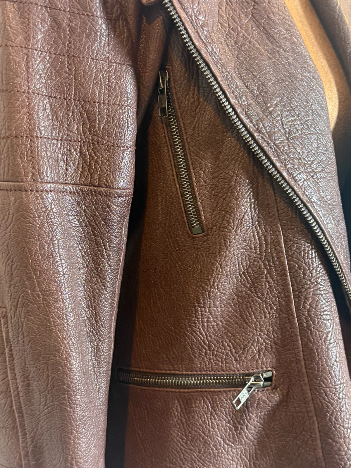 Theory Macha Juno Brown Lamb Leather Moto Jacket | Women’s Medium